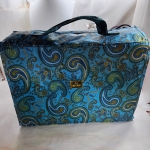 JM New York Collection Blue Paisley Travel Organizer Hanging Bag Tote